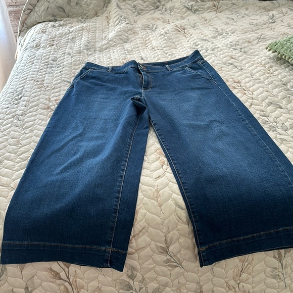 Talbots wide leg capri denim.  Wore once or twice🥰. Size 14 Soft denim - Picture 1 of 3